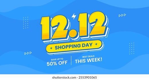 12 12 super sale promo banner with discount offer. 12 12 shopping festival super sale banner. Flash sale special offer banner for social media post or website banner. Flash sale campaign