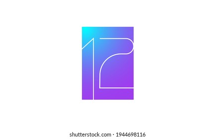 Diseño de 12 números de línea modernos superdelgados
