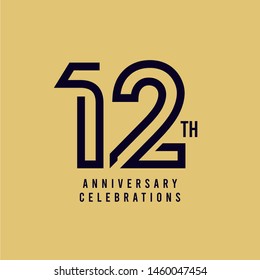 12 Th Anniversary Celebration Vector Template Design Illustration