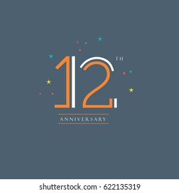 12 Th Anniversary Logo Design Vector Element