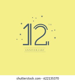 12 th anniversary logo design vector element