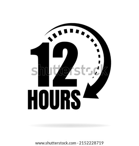 12 twelve hour icon. Vector illustration.