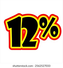 12% Twelve percent number vector business