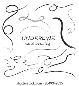 12 Underline Drawing Hand,  Pen Brush Collection