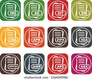 12 User interface Icon set File Format for web and mobile applications
