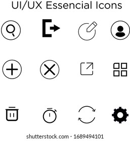 12 ux/ux Essencial icon set