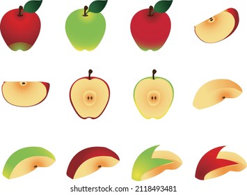 12 variaciones de manzanas en diversos estados