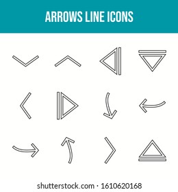 12 Vector Arrows Icons in One Set	