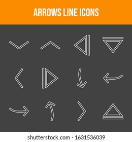 12 Vector Arrows Icons in One Set	