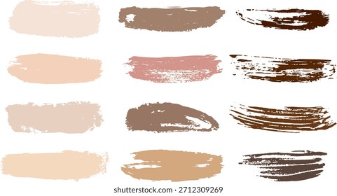 12 pinceladas de Vector en tonos nude