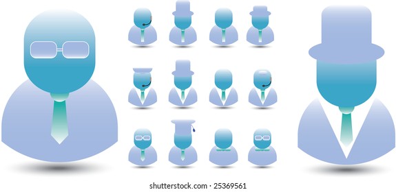 12 Vektorgrafik-Business-Männer-Symbol