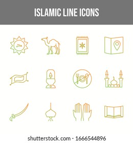 12 Vector Islamic Icons in One Set	