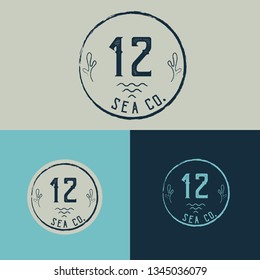 12 vector sign. 12 emblem