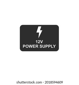 12 Volt Netzteil Symbol Vektorgrafik Design Vorlage Web