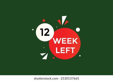 12 semana izquierda, icono, stile, temporizador, cuenta regresiva, reloj, tiempo, fondo, Plantilla, 12 semana izquierda cuenta regresiva, etiqueta, Anuncio izquierdo, negocio, venta, Botón de la etiqueta
