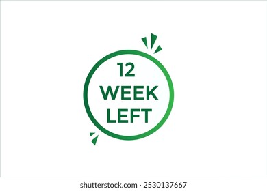 12 semana izquierda, icono, stile, temporizador, cuenta regresiva, reloj, tiempo, fondo, Plantilla, 12 semana izquierda cuenta regresiva, etiqueta, Anuncio izquierdo, negocio, venta, Botón de la etiqueta
