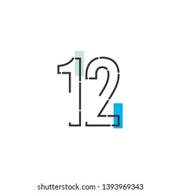 12 Year Anniversary Celebration Vector Template Design Illustration