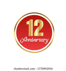 12 year anniversary celebration, vector design for celebrations, invitation cards and greeting cards