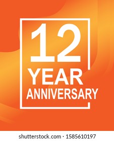 12 year anniversary design template.  vector design for celebration, invitation card, and greeting card