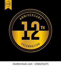 12 year anniversary design template. vector template illustration