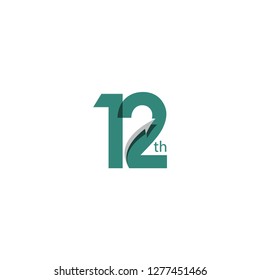 12 Year Anniversary Vector Template Design Illustration