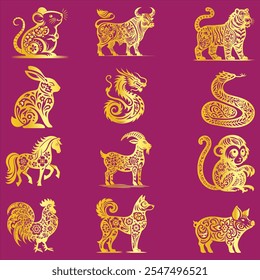 12 Year Cycle Animals Symbol Chinese Zodiac Sign