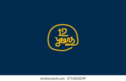 12 year typography vector design