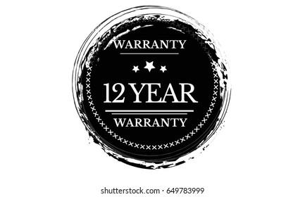 12 year warranty vector vintage grunge guarantee 