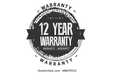 12 year warranty vintage grunge rubber stamp guarantee background
