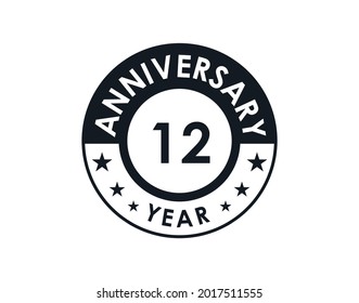 Diseño vectorial de placa de 12 años