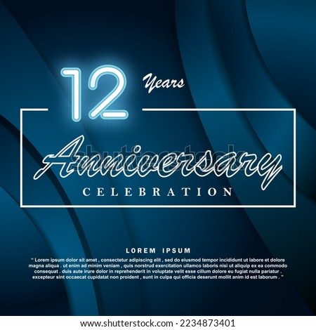 12 years anniversary celebration 3d vector template design illustration