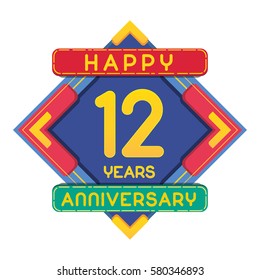 12 Years Anniversary Celebration Design.