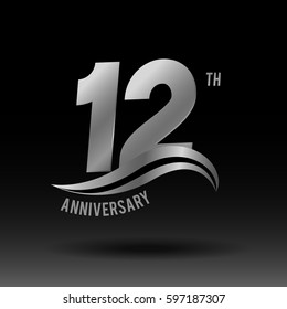 12 Years Anniversary Celebration Design Logo