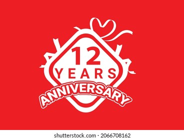 12 years anniversary celebration logo and icon design