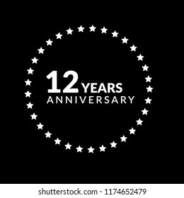 12 years anniversary celebration simple logo