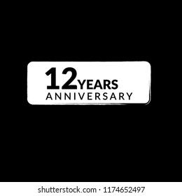 12 years anniversary celebration simple logo