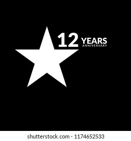 12 years anniversary celebration simple logo