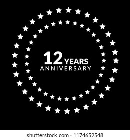 12 years anniversary celebration simple logo