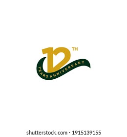 12 years anniversary celebration template for flyer, banner, poster, greeting cards, or print. Vector Eps10