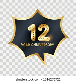 12 Years Anniversary Celebration Vector Template Design Illustration