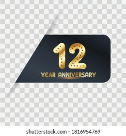 12 Years Anniversary Celebration Vector Template Design Illustration