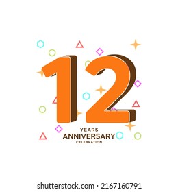 12 Years Anniversary Celebration Vector Template Design Illustration