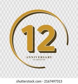12 Years Anniversary Celebration Vector Template Design Illustration