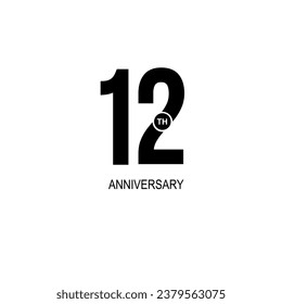 12 Years anniversary celebration vector template design illustration