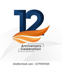 12 years anniversary design template. vector template illustration