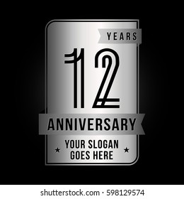 12 years anniversary design template. Vector and illustration.