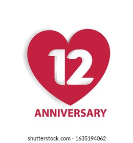 12 Years Anniversary Logo Celebration With Love