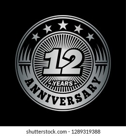 12 years anniversary. Anniversary logo design. Vector and illustration.