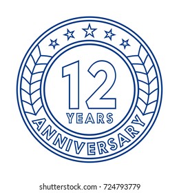 12 years anniversary logo template. 