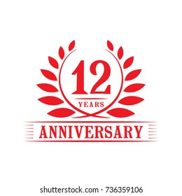 12 years anniversary logo template. 
